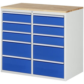 RAU. - Schrank für 7000, 1145 x 650 x 1035mm, 10 Schubladen, Bucheplatte