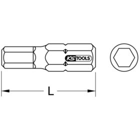 KSTOOLS® - 1/4" TIN Bit Innensechskant, 25mm, 2,5mm