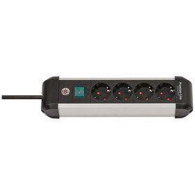 brennenstuhl® - Premium-Alu-Line Steckdosenleiste mit Schalter 4-fach 1,8m H05VV-F 3G1,5