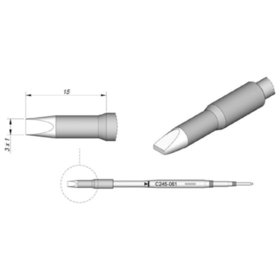 JBC - Lötspitze Serie C245 Meißelform, C245061/3,0 x 1,0mm, gerade