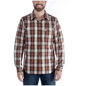 carhartt® - Herren Langarm-Hemd L/S ESSENTIAL OPEN COLLAR SHIRT PLAID, sequoia, Größe M