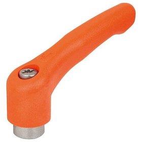 KIPP - KLEMMHEBEL GR.1, M06, HOCHLEISTUNGSTHERMOPLAST ORANGE RAL2004, KOMP:EDELSTAHL BLANK