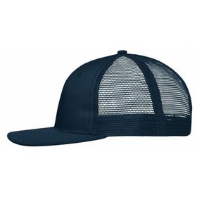 James & Nicholson - Polycotton Flat Peak Cap MB6240, navy-blau, Einheitsgröße