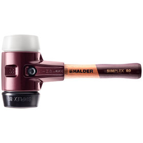 HALDER - SIMPLEX-Schonhammer, Gummikomposition / Superplastik, mit Tempergussgehäuse und hochwertigem extra kurzen Holzstiel  3027.082