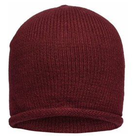 James & Nicholson - Roll Beanie MB7990, dunkelrot, Einheitsgröße