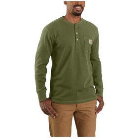 carhartt® - Herren Thermo-Shirt 1/1 Arm, HENLEY POCKET THERMAL L/S T-SHIRT, basil, Größe M