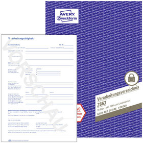 AVERY™ Zweckform - 2863 Verarbeitungsverzeichnis, inkl. Dokumentation technischer und organisatorischer Maßnahmen