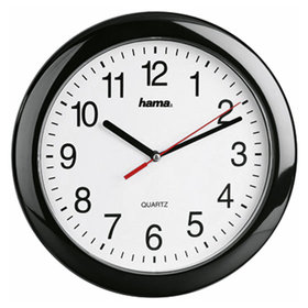 hama® - Wanduhr PP-250 00113920 25cm analog Kunststoff sw