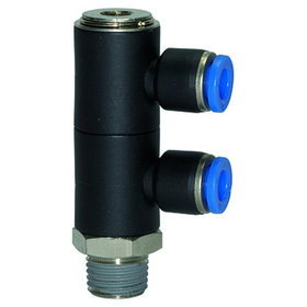 RIEGLER® - L-Mehrfachverteiler »Blaue Serie«, 2-fach, drehbar, R 1/8" A Ø8mm