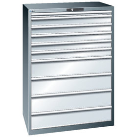 LISTA - Schubladenschrank grau-metallic/lichtgrau H1450, 10 Schubladen