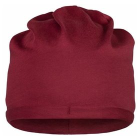 James & Nicholson - Bio-Baumwoll Beanie MB7113, wein-rot, Einheitsgröße