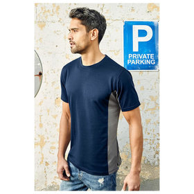 promodoro® - Unisex Function Contrast-T-Shirt, schwarz/licht-grau, Größe L