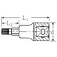 STAHLWILLE® - 1/2" (12,5mm) Schraubendrehereinsatz Größe M14 L.60mm