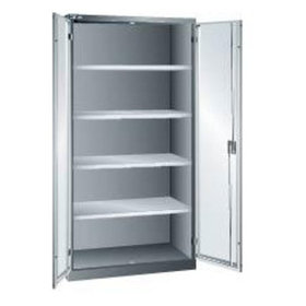 LISTA - Flügeltürenschrank, Vollblechtür, 4 Böden, B1000xT580x1950mm, RAL 5012