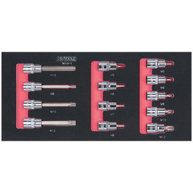 KSTOOLS® - SCS CHROMEplus 1/2" Bit-Stecknuss-Satz, 13-teilig in 1/3 Systemeinlage