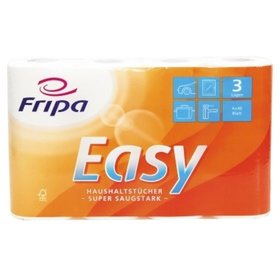 Fripa - Küchenrolle EASY 3074003 3lg. 45 Blatt Zellstoff weiß 4er-Pack