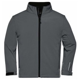 James & Nicholson - Kinder Softshell Jacke JN135K, carbon, Größe M