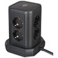 brennenstuhl® - Steckdosenturm 8-fach mit USB (Steckdosenblock 8-fach mit 4x USB, Steckdosen in 45°-Anordnung, 2m Kabel) schwarz