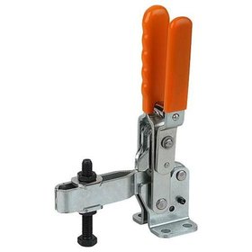 KIPP - SCHNELLSPANNER VERTIKAL STAHL, FUß WAAGRECHT, KOMP:KUNSTSTOFF, ORANGE, M=M08X60