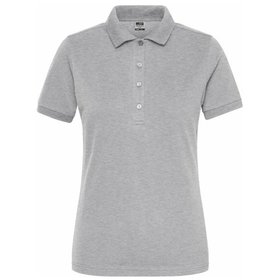 James & Nicholson - Damen Bio Workwear Poloshirt Stretch JN1805, grau heather, Größe XXL