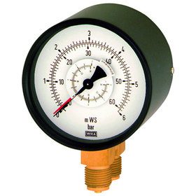 RIEGLER® - Differenzdruckmanometer, 2x G 1/2" unten, parallel, 0-6,0 bar, Ø 100