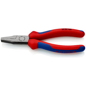 KNIPEX® - Flachzange schwarz atramentiert, mit Mehrkomponenten-Hüllen 160 mm 2002160