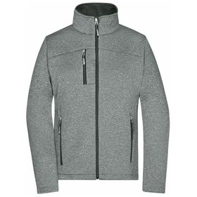 James & Nicholson - Damen Melange Softshelljacke JN1147, dunkel-melange/schwarz, Größe M