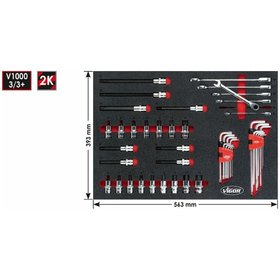 VIGOR® - Steckschlüssel-, Winkelschraubendreher-, Ratschenschlüssel-Satz V5173, 48-teilig