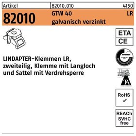 LINDAPTER-Klemme ART 82010 GT LR M 10 galvanisch verzinkt, 2 Teile S