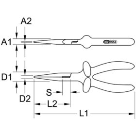 KSTOOLS® - 1000V Flachrundzange beschichteter Arbeitskopf 160mm