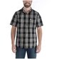 carhartt® - Herren Hemd Kurzarm S/S ESSENTIAL OPEN COLLAR SHIRT PLAID, schwarz, Größe XXL