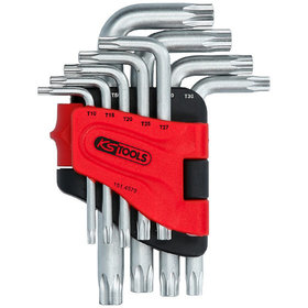 KSTOOLS® - Torx-Winkelstiftschlüssel-Satz mit Bohrung, kurz, 9-teilig TB10-TB50