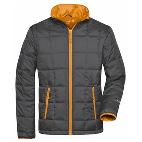 James & Nicholson - Herren Steppjacke Thinsulate JN1035, carbon/orange, Größe 3XL