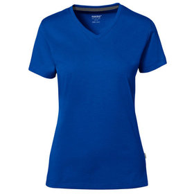 HAKRO - Cotton Tec® Damen V-Shirt 169, royalblau, Größe XS