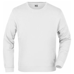 James & Nicholson - Sweatshirt French Terry JN057, weiß, Größe XXL