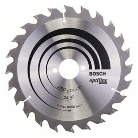 Bosch - HM-Sägeblatt Optiline Wood für Handkreissägen ø190 x 30mm 24Z WZ (2608640615)