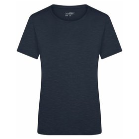 James & Nicholson - Damen Active Slubshirt Rundhals JN749, navy-blau, Größe XL