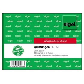 sigel® - Quittung SD21 DIN A6 quer selbstdurchschreibend 2x40 Blatt