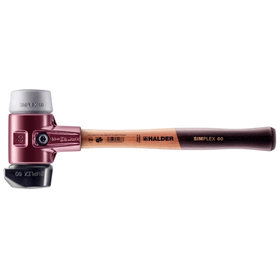HALDER - SIMPLEX-Schonhammer, Gummikomposition, mit Standfuß / TPE-mid, mit Tempergussgehäuse und hochwertigem Holzstiel | D=60 mm | 3023.260