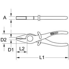 KSTOOLS® - Kunststoff-Flachzange mit Schutzisolierung, 180mm