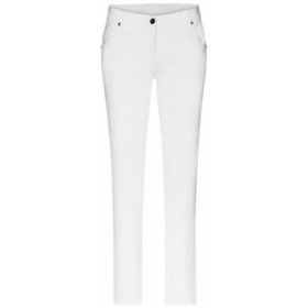 James & Nicholson - Damen 5-Pocket Stretch-Arbeitshose JN3001, weiß, Größe 40