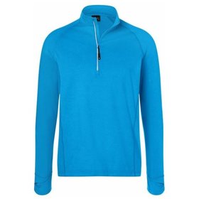 James & Nicholson - Herren Sportshirt Halfzip JN788, hellblau, Größe L