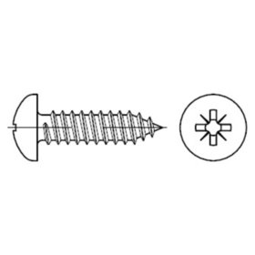 Linsenkopf-Blechschraube Kreuzschlitz ISO 7049 C-Z Stahl galvanisch verzinkt ø4,2 x 19mm