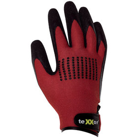 teXXor® - Montagehandschuh LATEX BESCHICHTET 2426, rot/schwarz, Größe 9