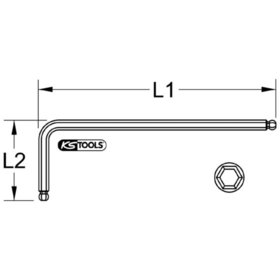 KSTOOLS® - Doppel-Kugelkopf-Innensechskant-Winkelstiftschlüssel, XL, 5,0mm, Hellgrün