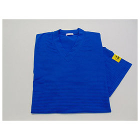 WETEC - ESD T-Shirt, mit V-Ausschnitt, blau, Größe XXL