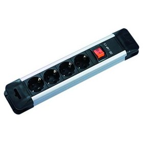 BACHMANN - Steckdosenleiste 4f sw CONNECTUS Ein/Aus 2m 35° gedreht IP20 1,5mm²