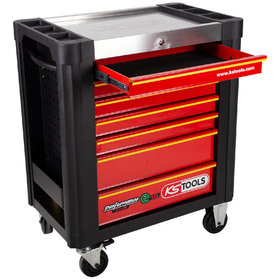 KSTOOLS® - PERFORMANCEplus e10 SCHWARZ/ROT Werkstattwagen mit 7 Schubladen