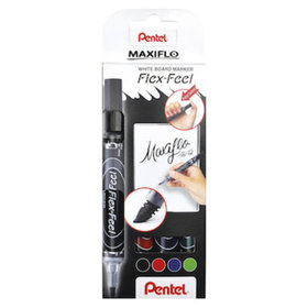 Pentel® - Whiteboardmarker-Set Maxiflo Flex-Feel, sortiert, 2,5mm, MWL5SBF-4, im Et