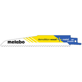 metabo® - 5 Säbelsägeblätter "demolition wood + metal" 150 x 1,6 mm, BiM, 4,3 mm/ 6 TPI (631925000)